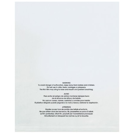 Bsc Preferred 16 x 16'' - 2 Mil Flat Suffocation Warning Poly Bags, 1000PK BUY00018682